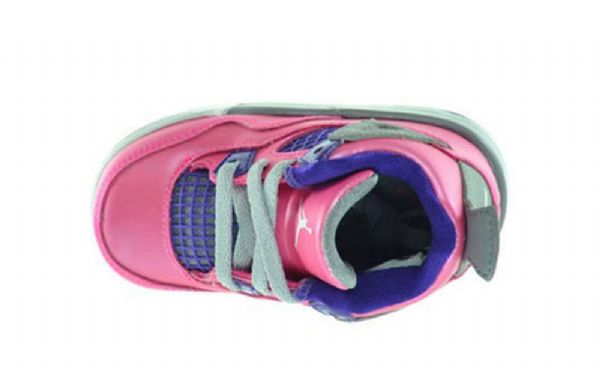 Nike Air Jordan 4 Retro Sko Barn Rosa Grå Lilla