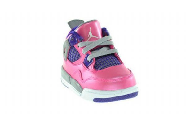 Nike Air Jordan 4 Retro Sko Barn Rosa Grå Lilla