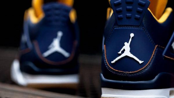 Nike Air Jordan 4 Retro Sko Herre Marineblå Gull