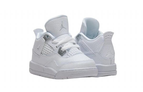 Nike Air Jordan 4 Retro Td Basketball Shoes Barn Hvite