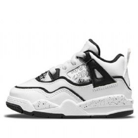 Nike Air Jordan 4 Retro Td Basketball Shoes Barn Hvite
