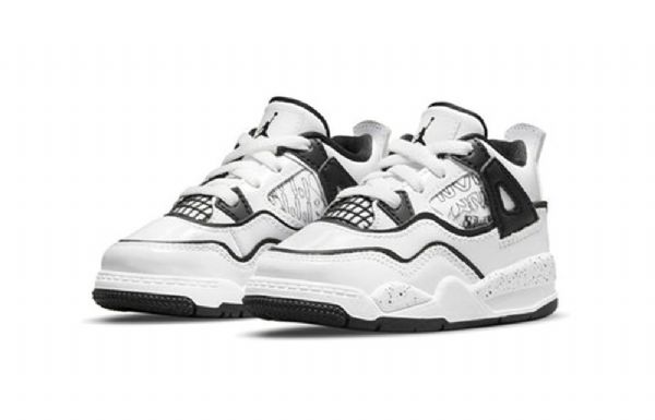 Nike Air Jordan 4 Retro Td Basketball Shoes Barn Hvite