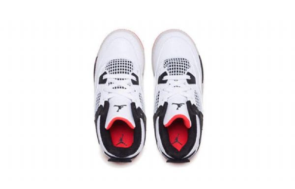 Nike Air Jordan 4 Retro Td Basketball Shoes Barn Hvite Rød