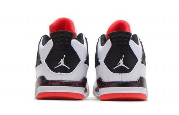 Nike Air Jordan 4 Retro Td Basketball Shoes Barn Hvite Rød