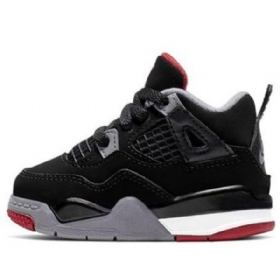 Nike Air Jordan 4 Retro Td Basketball Shoes Herre Svarte Rød