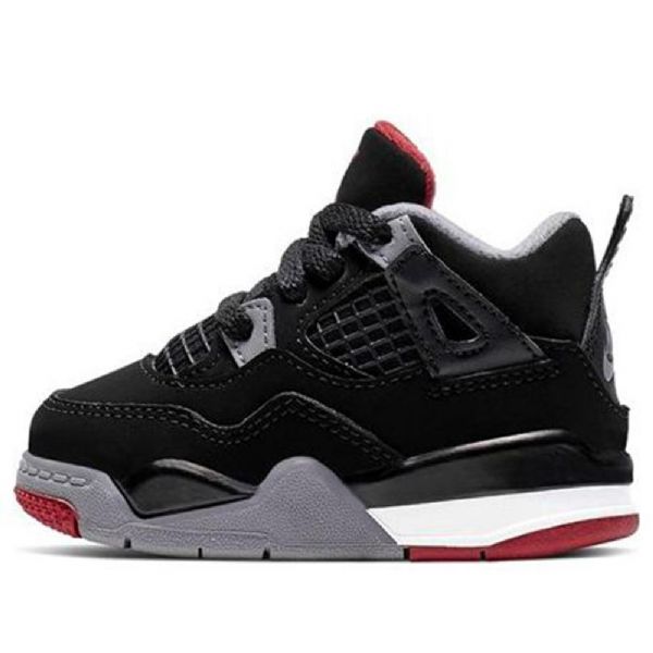 Nike Air Jordan 4 Retro Td Basketball Shoes Herre Svarte Rød