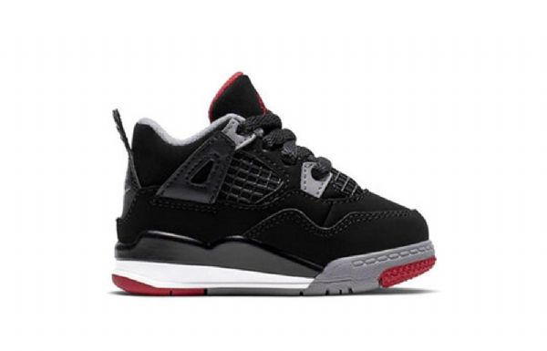 Nike Air Jordan 4 Retro Td Basketball Shoes Herre Svarte Rød