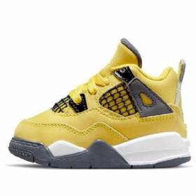 Nike Air Jordan 4 Retro Td Sko Barn Gul