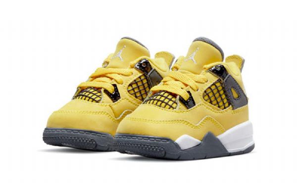 Nike Air Jordan 4 Retro Td Sko Barn Gul