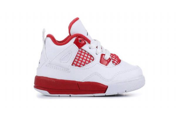 Nike Air Jordan 4 Retro Td Sko Barn Hvite Rød