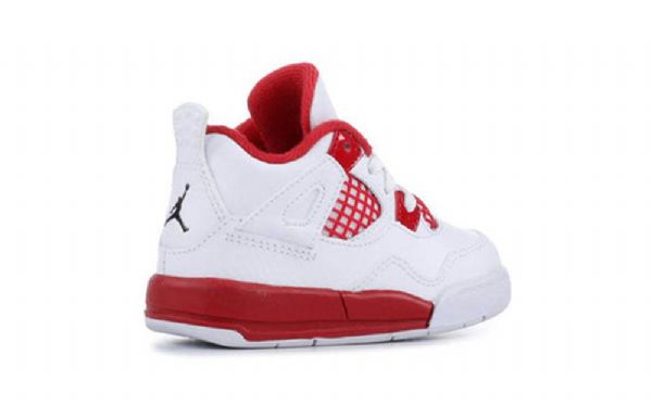 Nike Air Jordan 4 Retro Td Sko Barn Hvite Rød