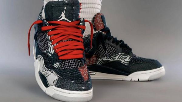 Nike Air Jordan 4 Sashiko Deep Ocean Sko Dame Marineblå Blå