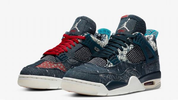 Nike Air Jordan 4 Sashiko Deep Ocean Sko Dame Marineblå Blå