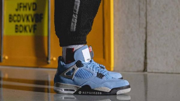 Nike Air Jordan 4 Sko Dame Blå