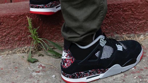Nike Drake Ovo X Jordan 4 Splatter Sko Herre Svarte