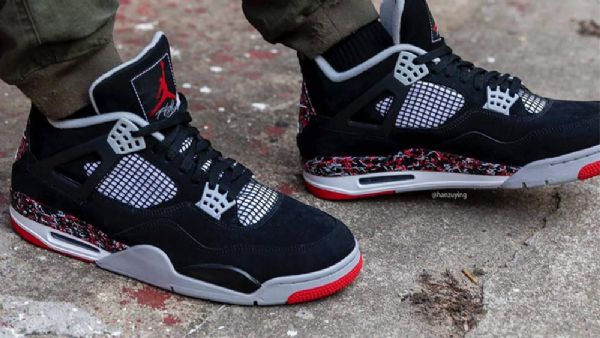 Nike Drake Ovo X Jordan 4 Splatter Sko Herre Svarte