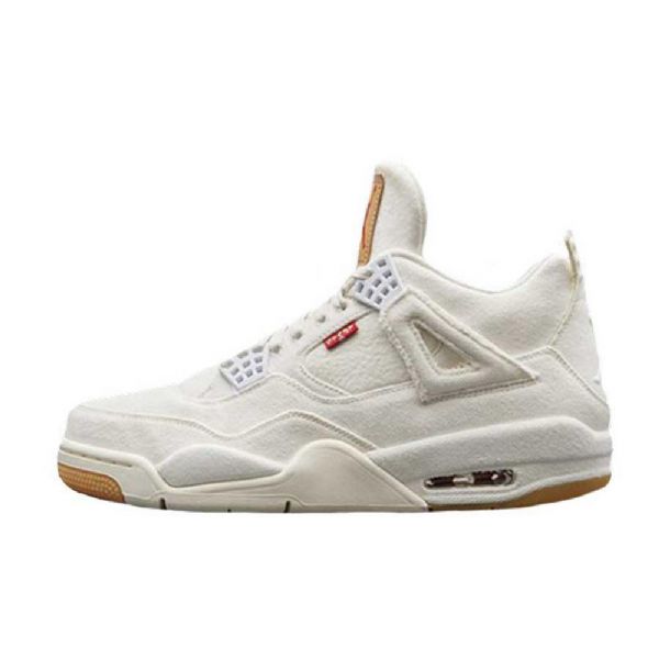 Nike Levis X Air Jordan 4 Sko Herre Hvite