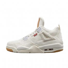 Nike Levis X Air Jordan 4 Sko Herre Hvite