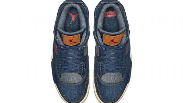 Nike Levis X Air Jordan 4 Sko Herre Marineblå