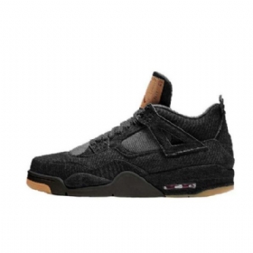 Nike Levis X Air Jordan 4 Sko Herre Svarte
