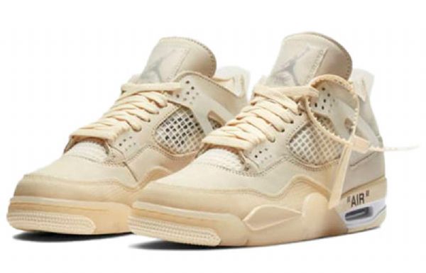 Nike Off-white X Air Jordan 4 Sp Retro Basketball Shoes Dame Khaki