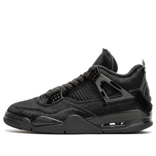 Nike Olivia Kim X Air Jordan 4 Retro Basketball Shoes Dame Svarte
