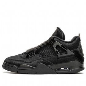 Nike Olivia Kim X Air Jordan 4 Retro Basketball Shoes Dame Svarte