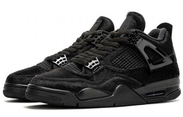 Nike Olivia Kim X Air Jordan 4 Retro Basketball Shoes Dame Svarte