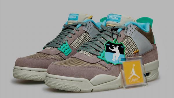 Nike Union X Air Jordan 4 30th Anniversary Taupe Haze Fury Sko Dame Grå