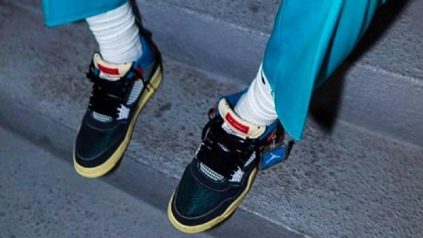Nike Union X Air Jordan 4 Off Noir Sko Dame Svarte