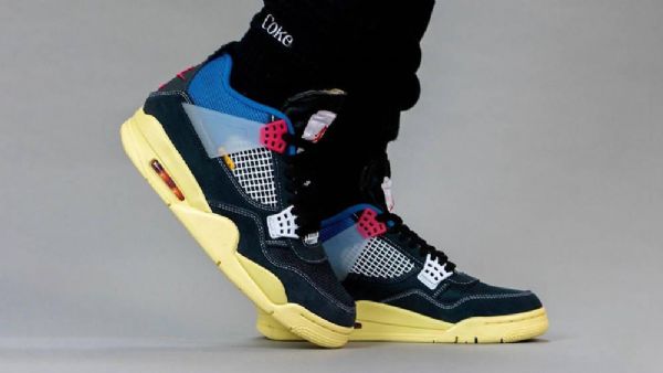 Nike Union X Air Jordan 4 Off Noir Sko Dame Svarte