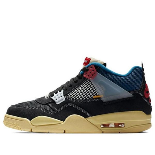 Nike Union La X Air Jordan 4 Retro Basketball Shoes Herre Svarte
