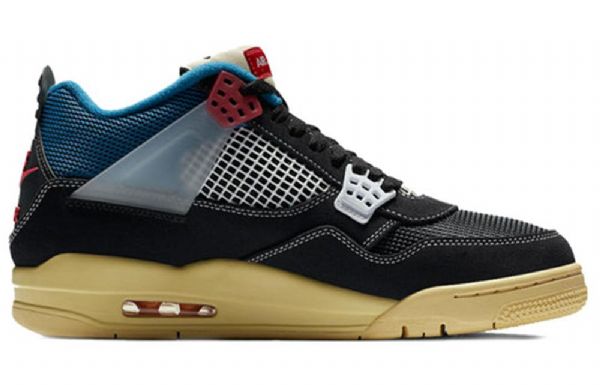 Nike Union La X Air Jordan 4 Retro Basketball Shoes Herre Svarte