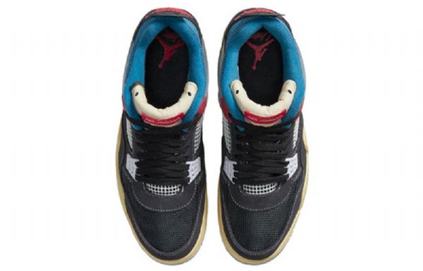 Nike Union La X Air Jordan 4 Retro Basketball Shoes Herre Svarte