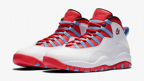 Nike Air Jordan 10 Chicago Sko Herre Hvite Rød