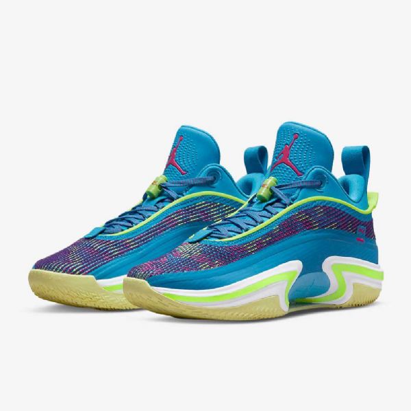 Nike Air Jordan Xxxvi Low Tops Luka Pf Basketsko Herre Blå Lilla Rosa Grønn