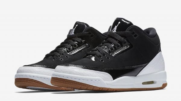 Nike Air Jordan 3 Gs Sko Herre Svarte Hvite