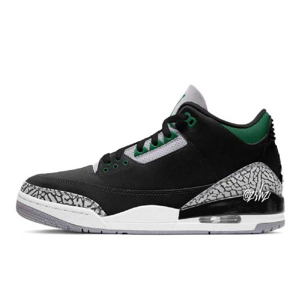 Nike Air Jordan 3 Pine Sko Herre Svarte Grønn