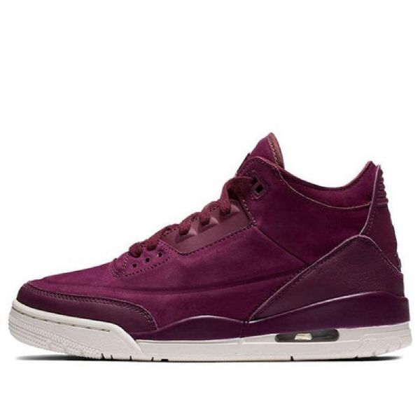 Nike Air Jordan 3 Retro Basketball Shoes Dame Burgunder