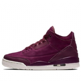 Nike Air Jordan 3 Retro Basketball Shoes Dame Burgunder