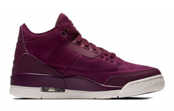 Nike Air Jordan 3 Retro Basketball Shoes Dame Burgunder
