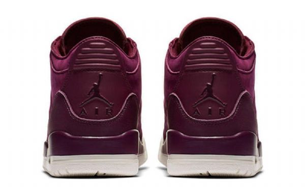 Nike Air Jordan 3 Retro Basketball Shoes Dame Burgunder