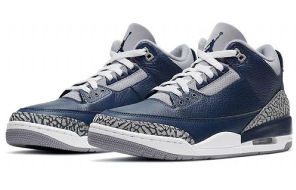 Nike Air Jordan 3 Retro Basketball Shoes Herre Marineblå