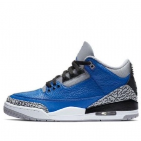 Nike Air Jordan 3 Retro Basketball Shoes Herre Svarte Blå