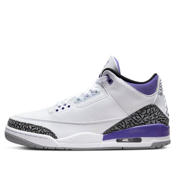 Nike Air Jordan 3 Retro Basketball Shoes Herre Svarte Hvite Lilla