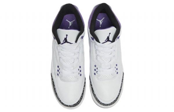 Nike Air Jordan 3 Retro Basketball Shoes Herre Svarte Hvite Lilla