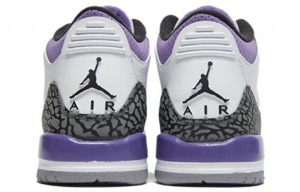 Nike Air Jordan 3 Retro Basketball Shoes Herre Svarte Hvite Lilla