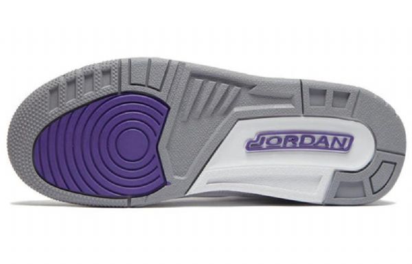 Nike Air Jordan 3 Retro Basketball Shoes Herre Svarte Hvite Lilla