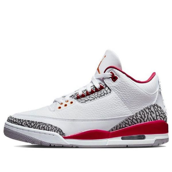 Nike Air Jordan 3 Retro Cardinal Basketball Shoes Herre Hvite Rød