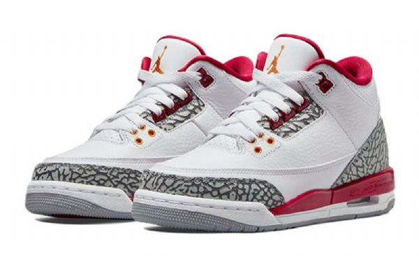 Nike Air Jordan 3 Retro Gs Basketsko Herre Hvite Rød